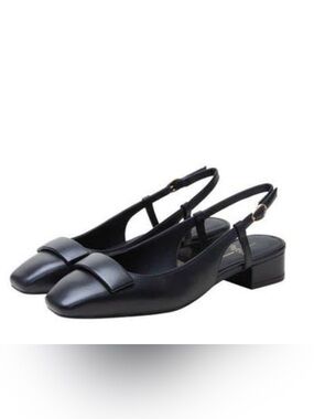 Linea Paolo CARIS Black Nappa Leather Slingback Pumps Size 8.5 NIB Retail $129